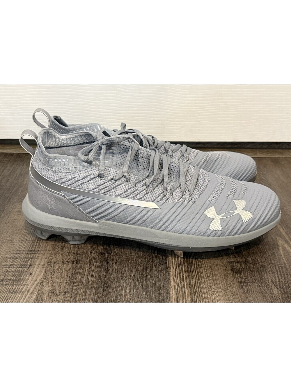 Under Armour Harper 4 Elite Low Baseball Gray Mens Size 15 Cleats Spikes
